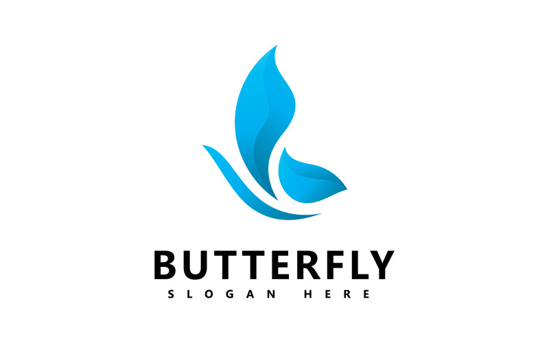 Hermoso vector de icono de logotipo de marca de mariposa V4