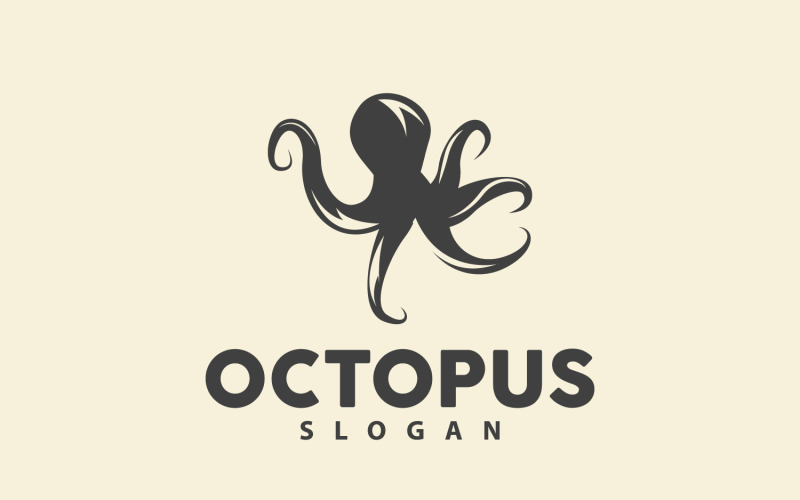 Octopus Logo Oude Retro Vintage DesignV5