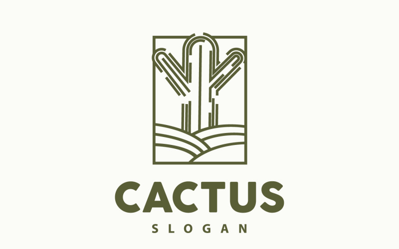 Cactus Logo Plante Verte Du Désert VectorV12