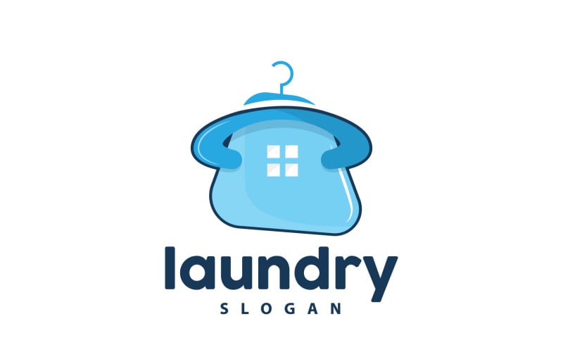 Çamaşırhane Logo Temizleme Yıkama Vektör LaundryV4