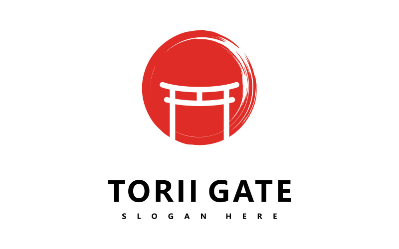 Icône du logo Torii conception d'illustration vectorielle japonaise V3