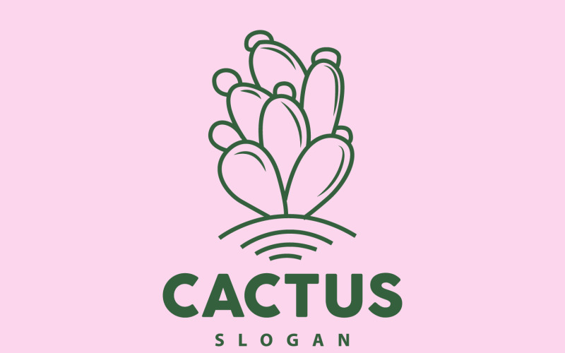 Kaktus-Logo, Wüste, grüne Pflanze, VectorV8