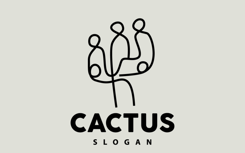 Logo kaktusa Pustynia Zielona roślina VectorV9