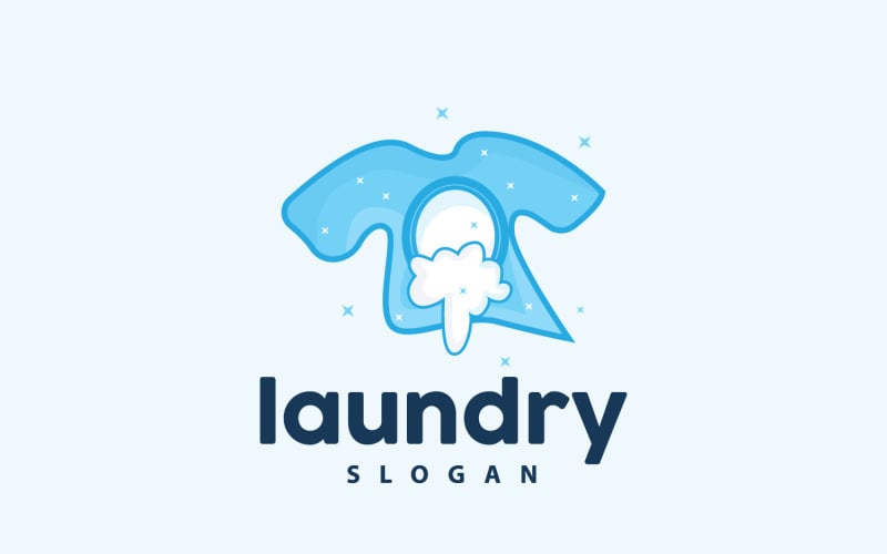 Логотип Прачечной Очистка Стиральная Вектор LaundryV3