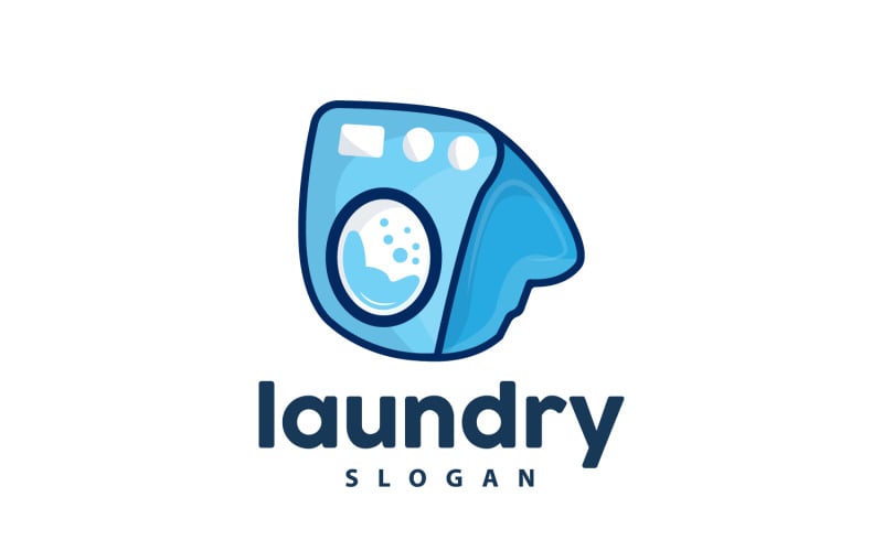 Пральня логотип очищення прання вектор LaundryV7