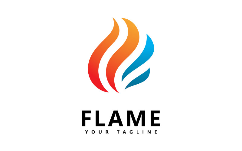 Projekt logo abstrakcyjnego płomienia ognia V4