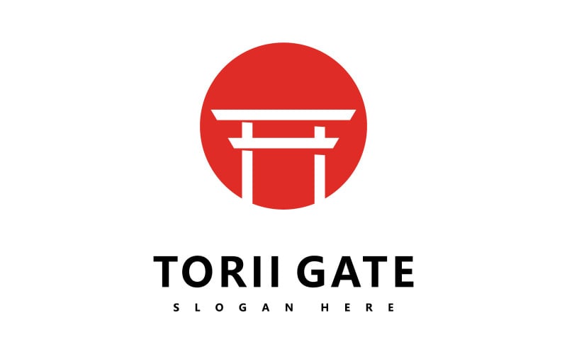 Torii logo simgesi Japon vektör illüstrasyon tasarımı V4