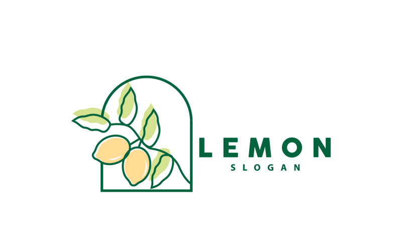 Lemon Logo Čerstvá citronová šťáva IllustrationV17