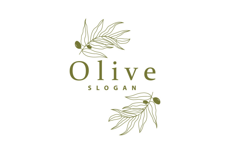 Logo de l'huile d'olive Plante à feuilles d'olivierV25