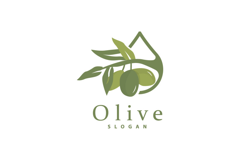 Logo olio d'oliva Foglia d'olivo PlantV24