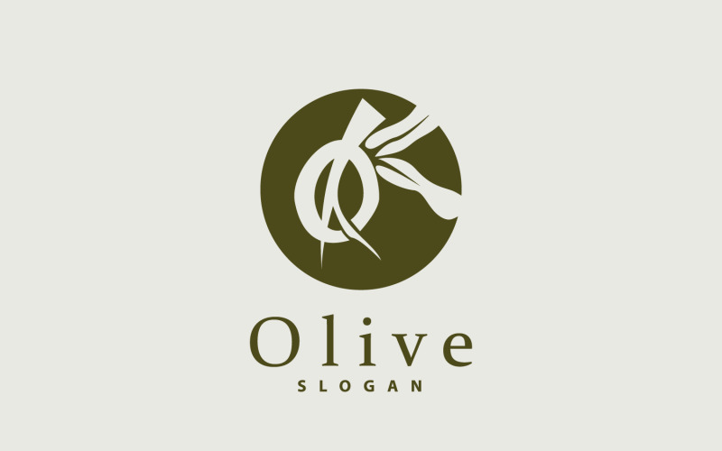 Logo olio d'oliva Foglia d'olivo PlantV47
