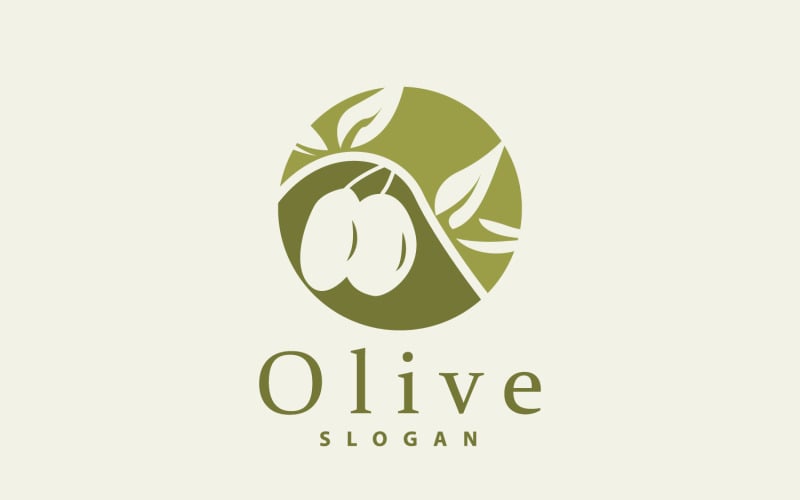 Logo oliwy z oliwek Roślina z liśćmi oliwnymiV49