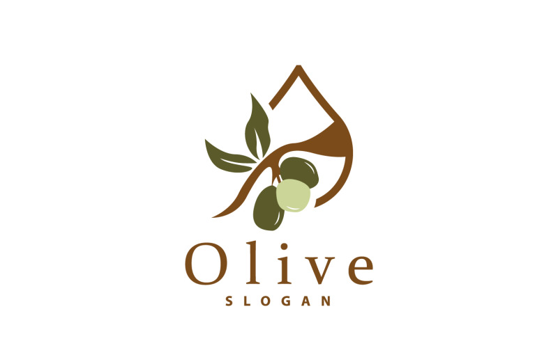 Логотип оливкового масла Оливковый лист PlantV21