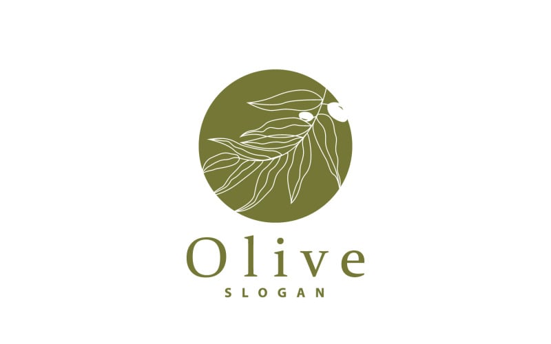 Olijfolie Logo Olive Leaf PlantV44