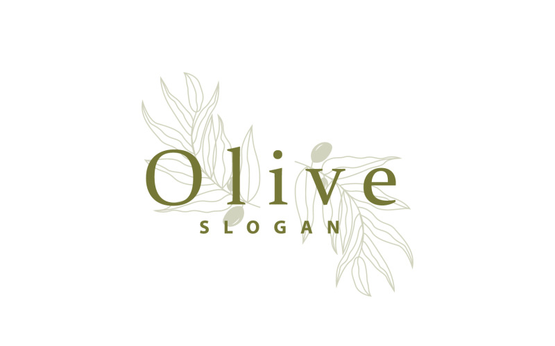 Olivolja Logotyp Olive Leaf PlantV26