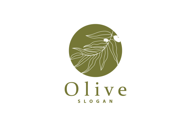 Olivolja Logotyp Olive Leaf PlantV44