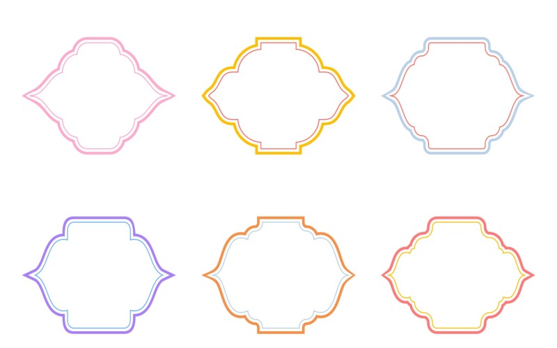 Islamisches Rahmendesign Doppellinien Set 6 - 22