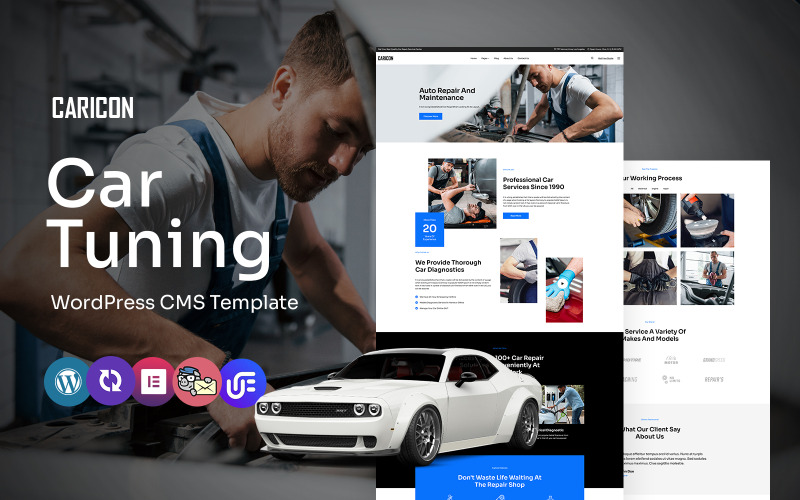 Caricon — uniwersalny motyw WordPress Elementor z funkcją automatycznego dostrajania