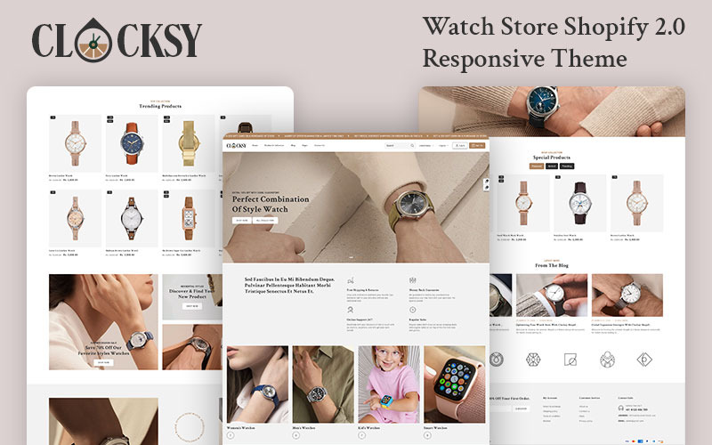 Clocksy - Адаптивная тема Shopify 2.0 для магазина часов