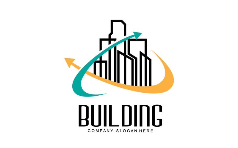 Дизайн логотипу будівництва міста V8
