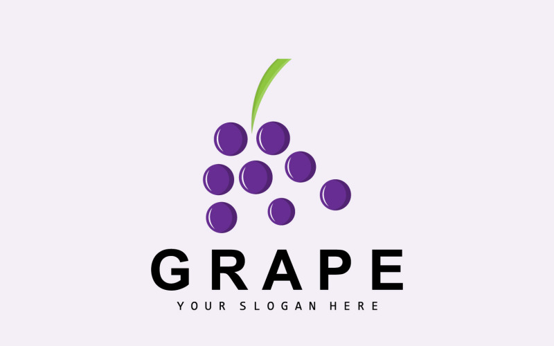 Druif Fruit Logo Stijl Fruit Ontwerp V1