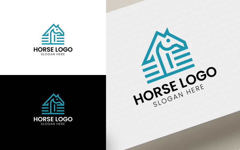 Häst maskot logotyp mall
