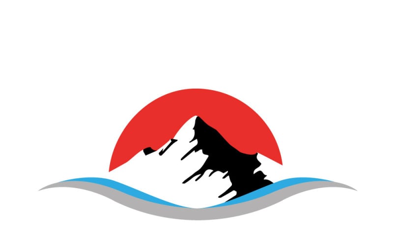 Vector del logotipo de la naturaleza pura del agua de manantial de montaña