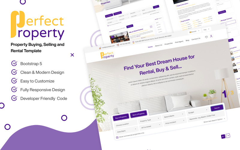 Perfect Property - szablon HTML5 wykazu nieruchomości i nieruchomości