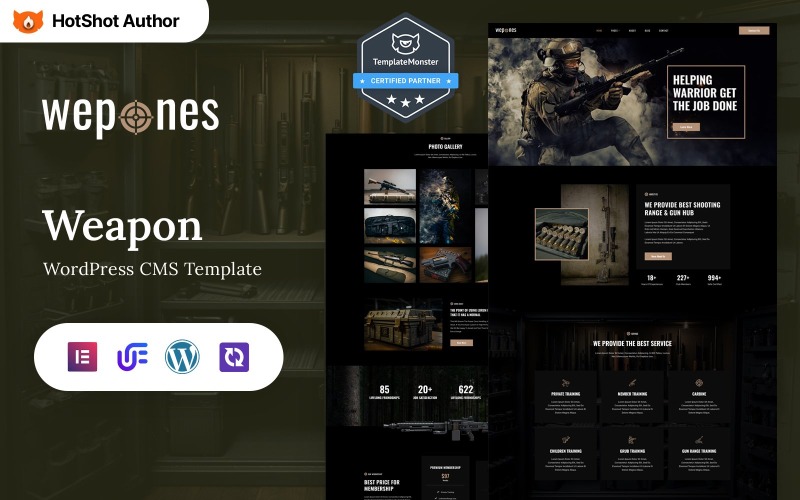 Wepones – Fegyverbolt WordPress Elementor téma