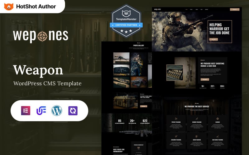 Wepones - Tema Elementor de WordPress para tienda de armas