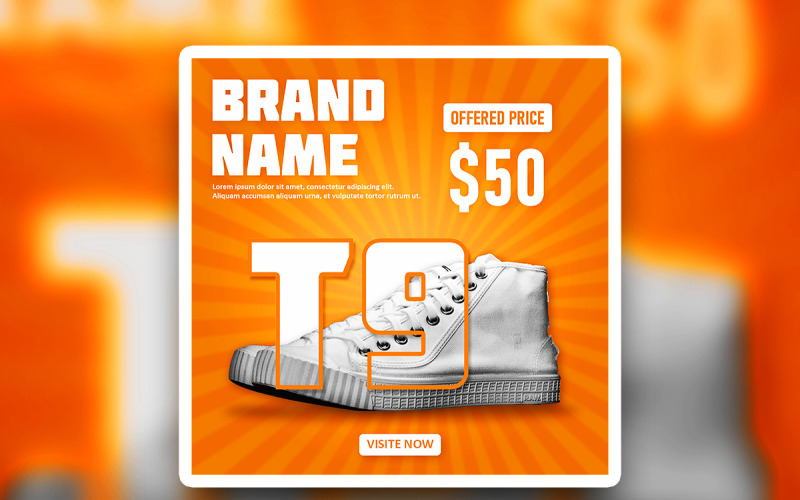 Premium-Werbe-Quadrat-PSD-Design