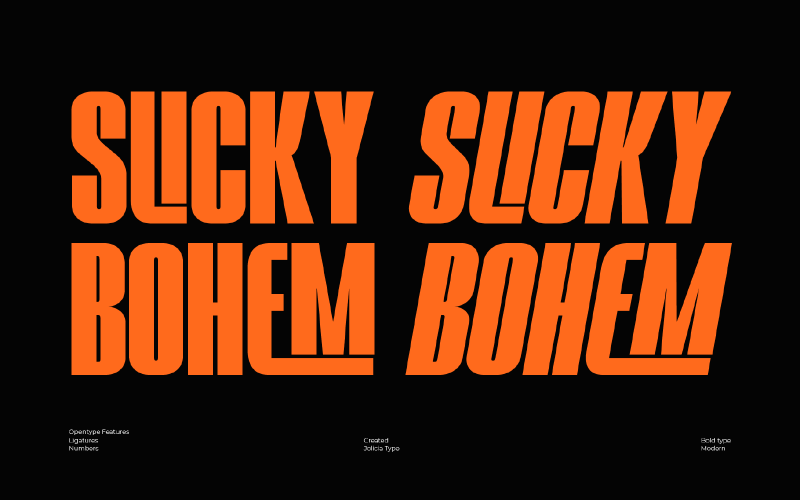 Slicky Bohem | Fonte esportiva de ligadura
