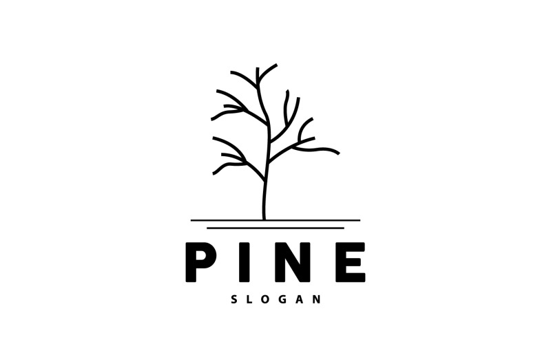Елегантний простий дизайн логотипу Pine Tree V1