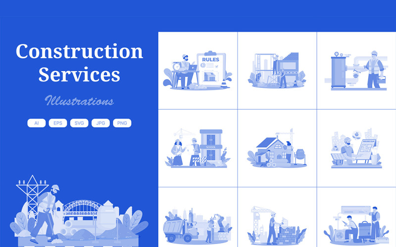 M735_Pack d'illustrations des services de construction 1