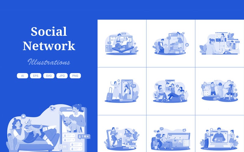 M736_Pack d'illustrations de réseaux sociaux 1
