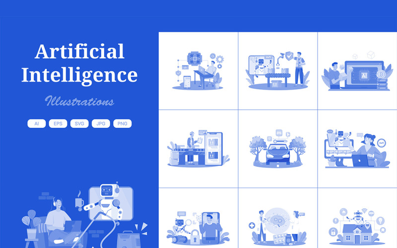 M737_Pack d'illustrations sur l'intelligence artificielle