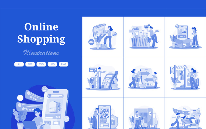 M708_ Online-Shopping-Illustrationspaket 1