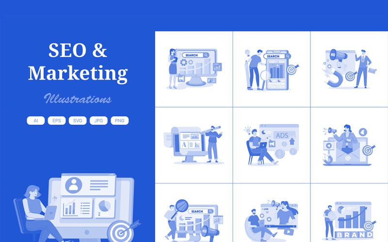 M715_SEO & Marketing Illustration Pack