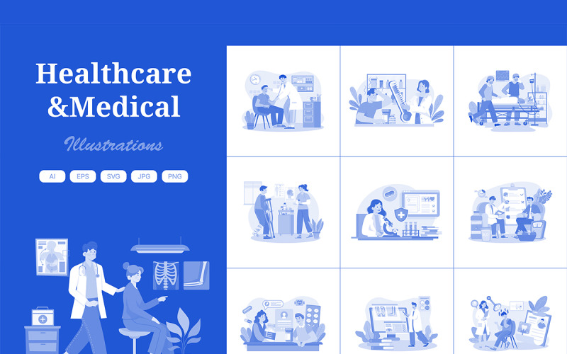 M716_Pacote de ilustrações médicas e de saúde