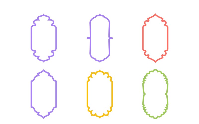 Set di linee in grassetto con design a cornice verticale islamica 6 - 10