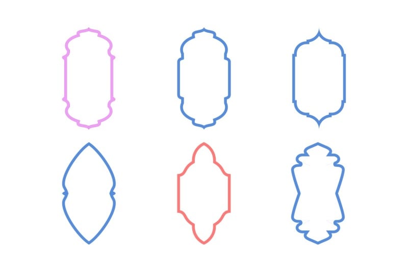 Set di linee in grassetto con design a cornice verticale islamica 6 - 2