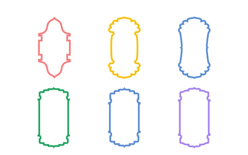 Set di linee in grassetto con design a cornice verticale islamica 6 - 9