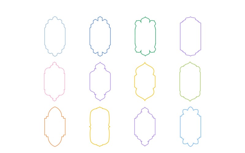 Set di linee sottili con design a cornice verticale islamica 12 - 10