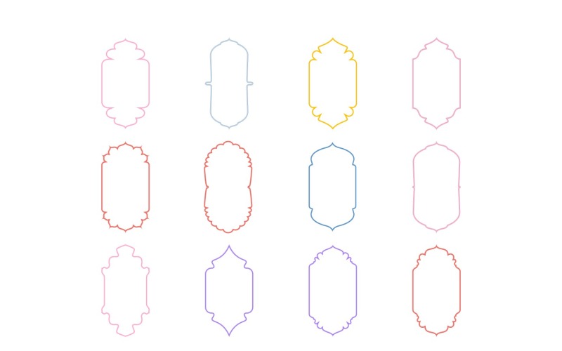 Set di linee sottili con design a cornice verticale islamica 12 - 2
