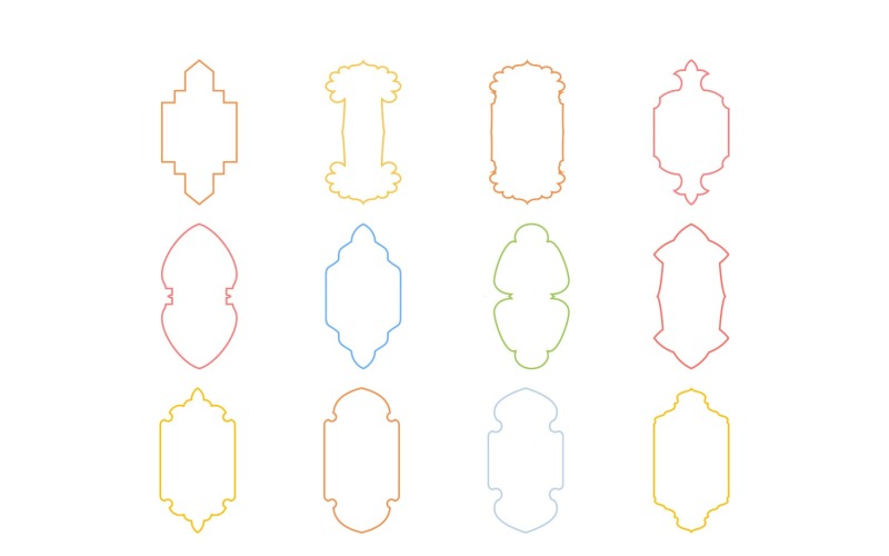 Set di linee sottili con design a cornice verticale islamica 12 - 4