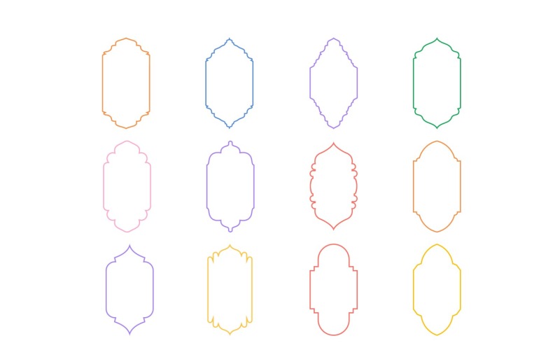 Set di linee sottili con design a cornice verticale islamica 12 - 5