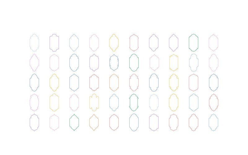Set di linee sottili con design a cornice verticale islamica 50 - 3
