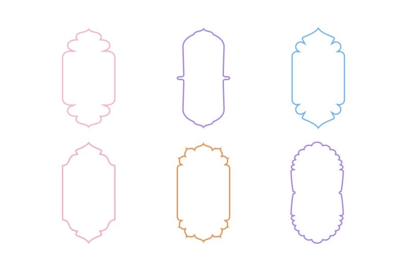 Set di linee sottili con design a cornice verticale islamica 6 - 10