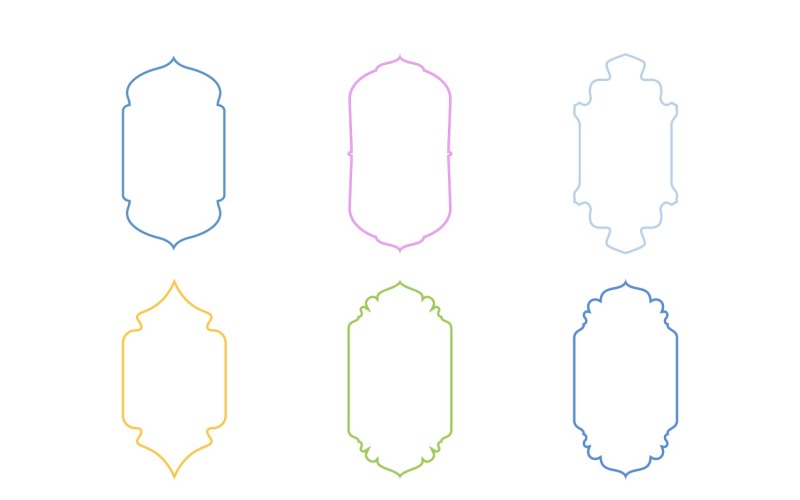 Diseño de marco vertical islámico Conjunto de líneas delgadas 6 - 18