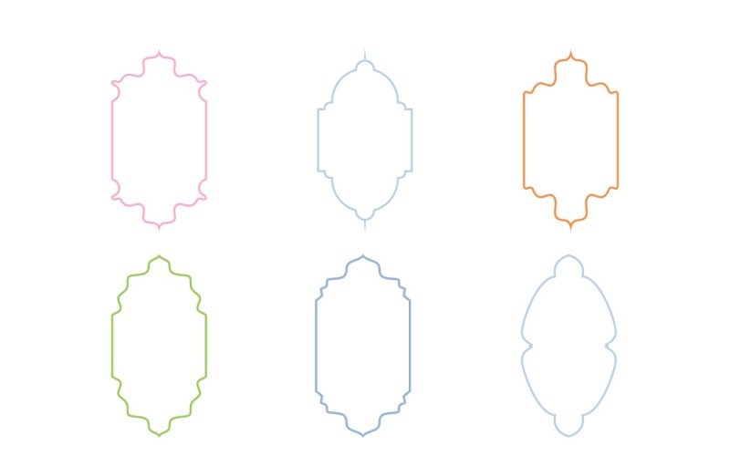 Set di linee sottili con design a cornice verticale islamica 6 - 19